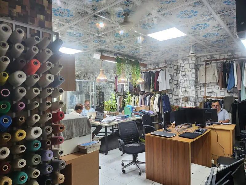 Merchandising office and fabric library