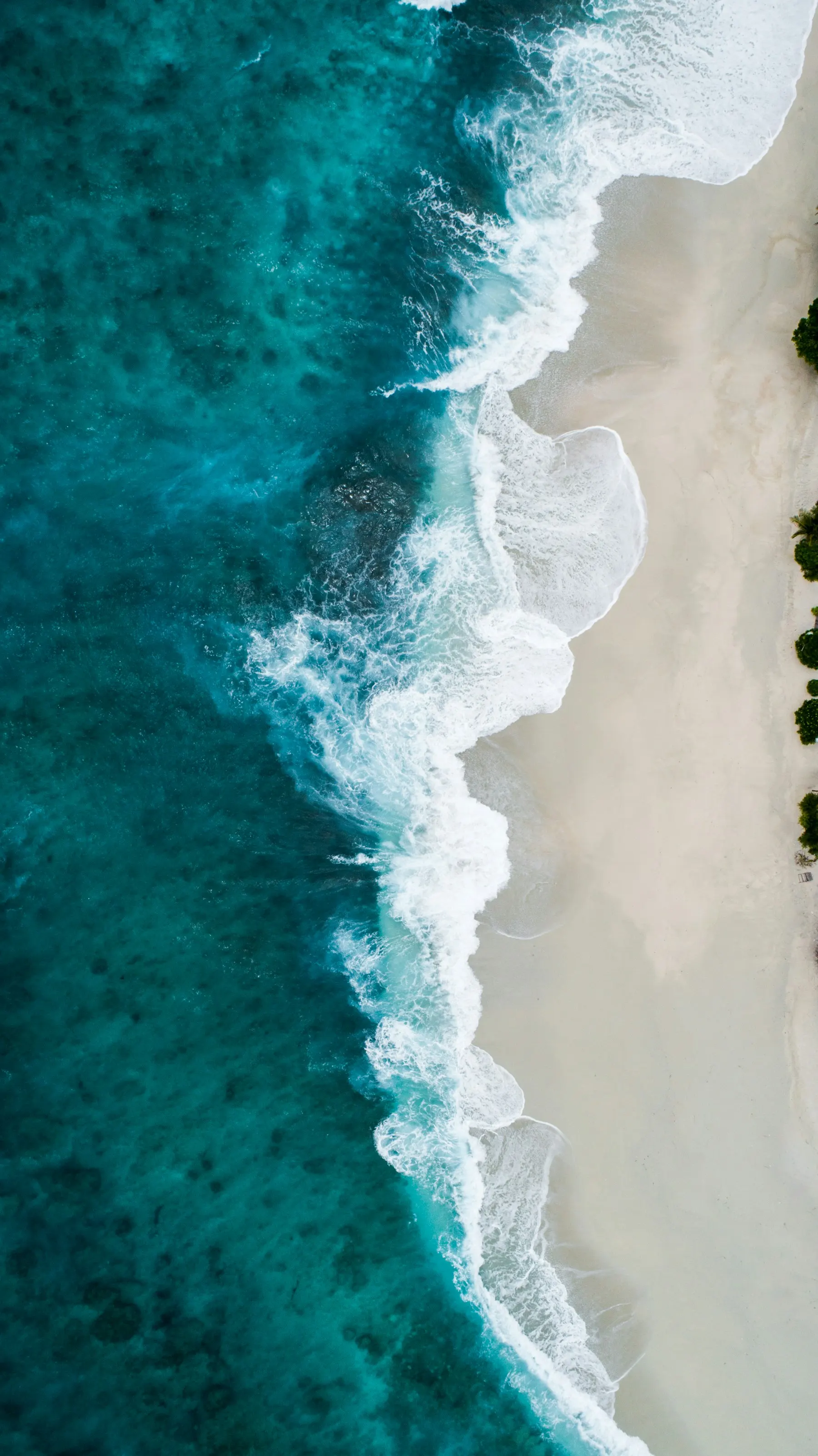 Aerial view of ocean waves